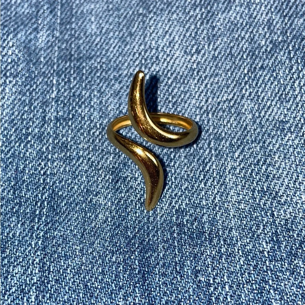 Gold-Plated Adjustable Abstract Ring